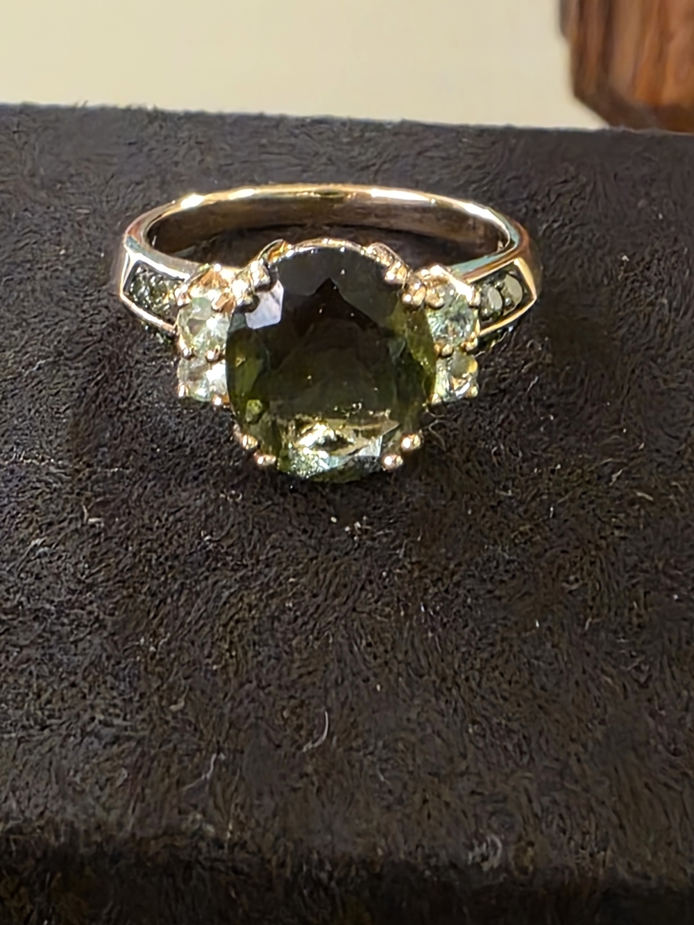 JTV Moldavite Ring 10k Size 7
